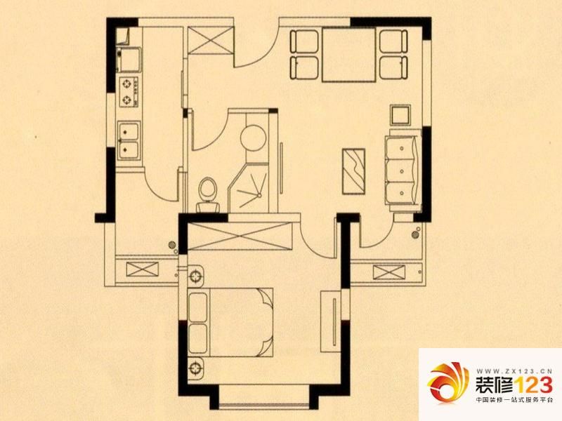 香馥湾1房户型户型图