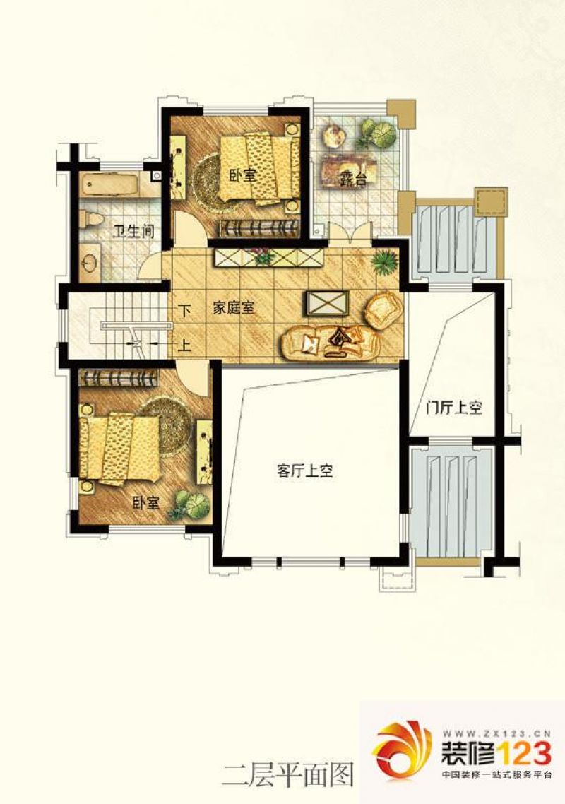 保利梧桐语别墅户型图f户型二 .