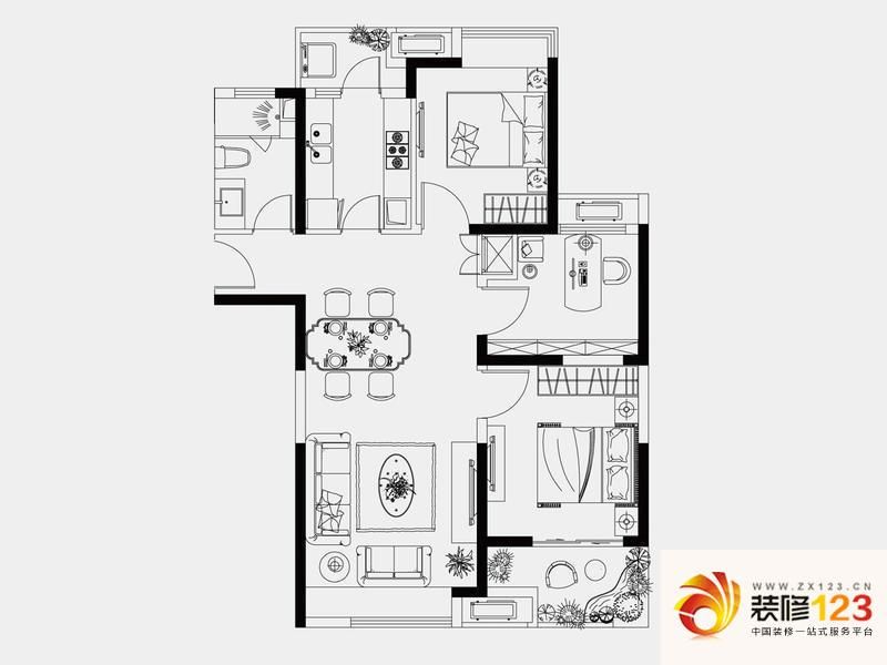 中建溪岸澜庭A1户型户型图 ...