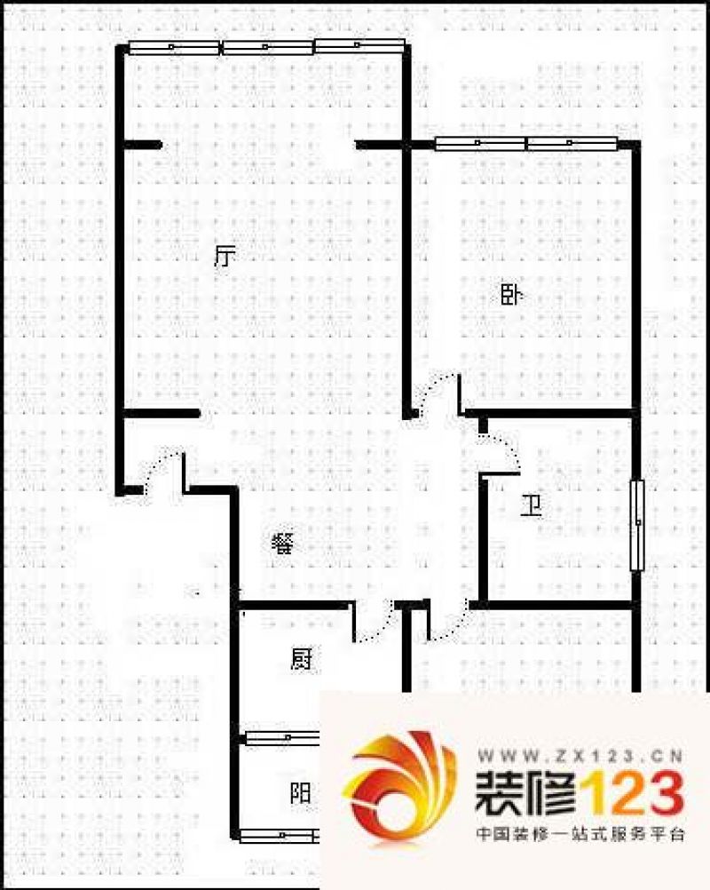 金港湾花园二期户型图户型图 1室.