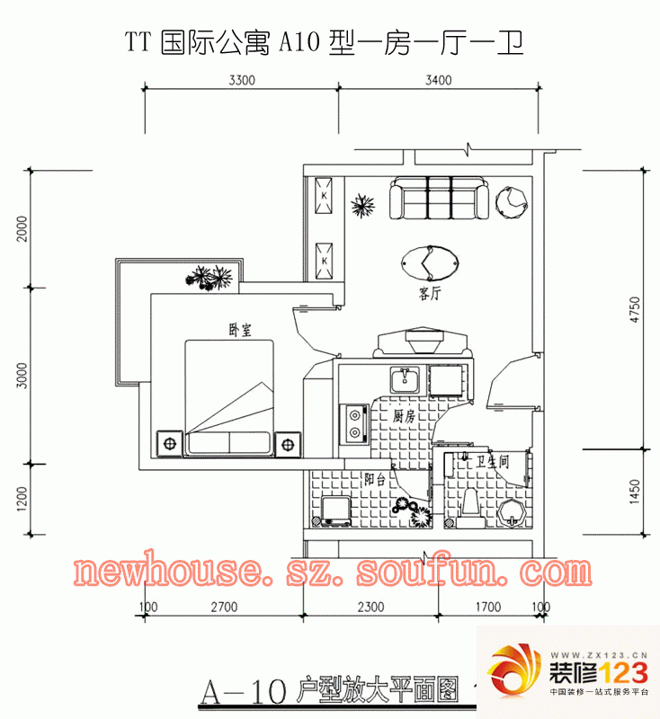 深圳tt國際公寓 戶型圖09 .