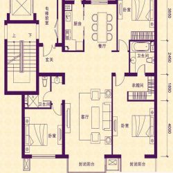 首城汇景湾户型图3-M户型 3室2厅 ...