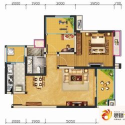 汇锦城户型图3号楼E5户型 2室2厅 ...