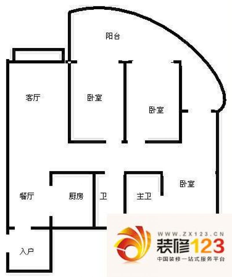蓝光凯丽香江户型图户型图 3室2 .