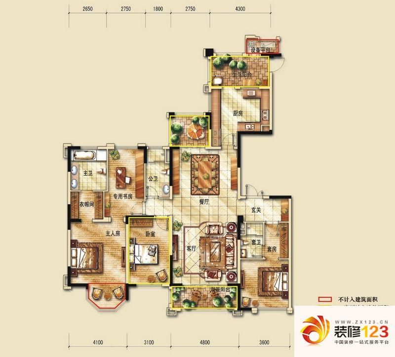 成都中海城南一號中海城南華府f戶型戶型圖 .