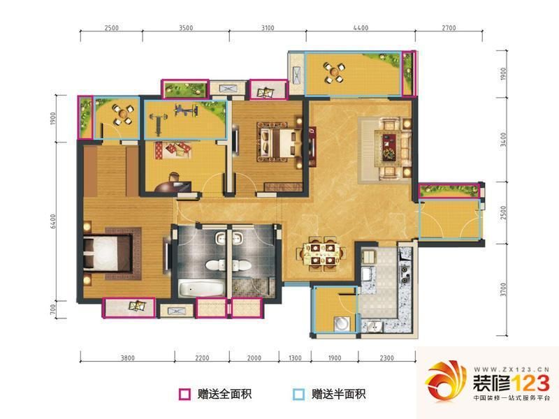 汇锦城D户型户型图