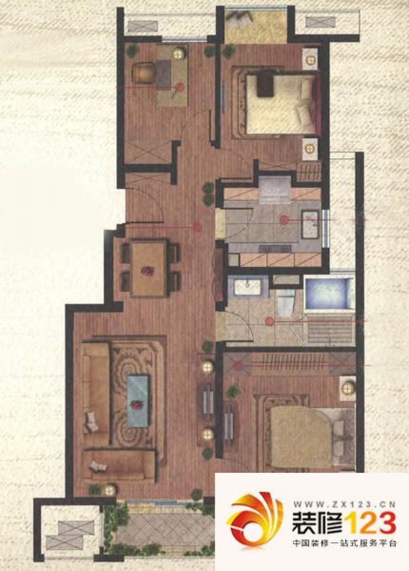 万科琥珀郡园g100户型户型图 .