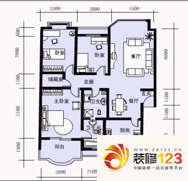 紫竹苑户型图户型图 3室2厅2卫1.