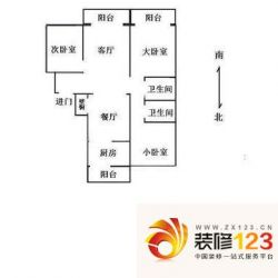 鸿运花园 3室 户型图