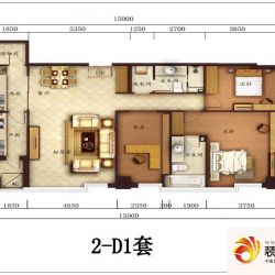 国瑞城户型图D1户型 3室1厅2卫2 ...