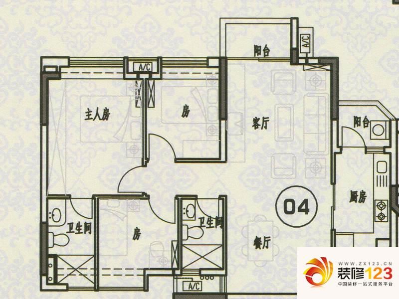 丽和华庭C4栋04单元户型图 ...