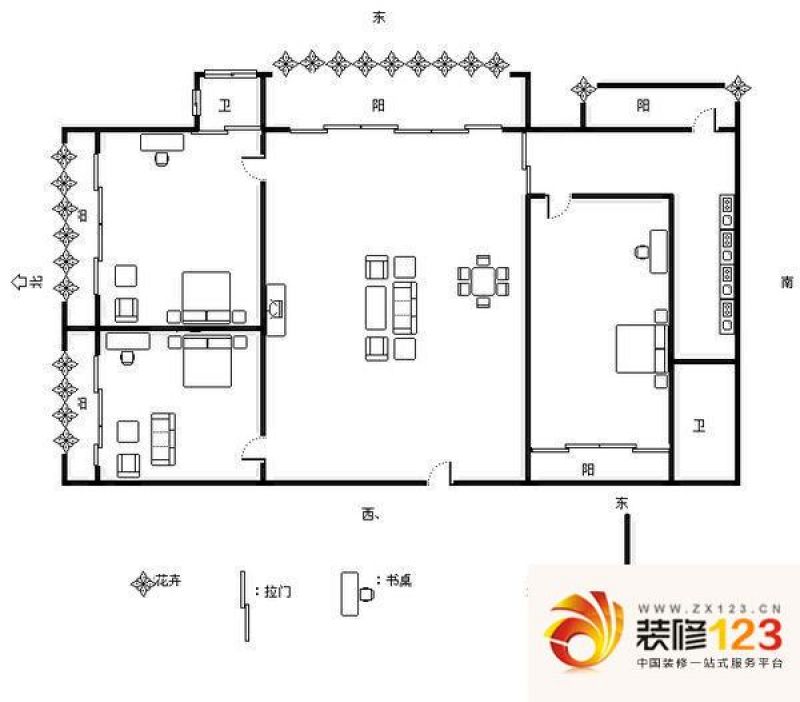 流花君庭户型图3室2厅 户型图 3 ...