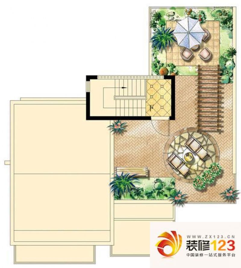 复地北桥城别墅户型图dz-b顶层平 .