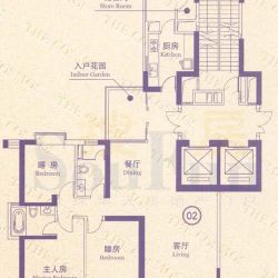 誉峰户型图峰彩轩2-43层02 3室2 ...