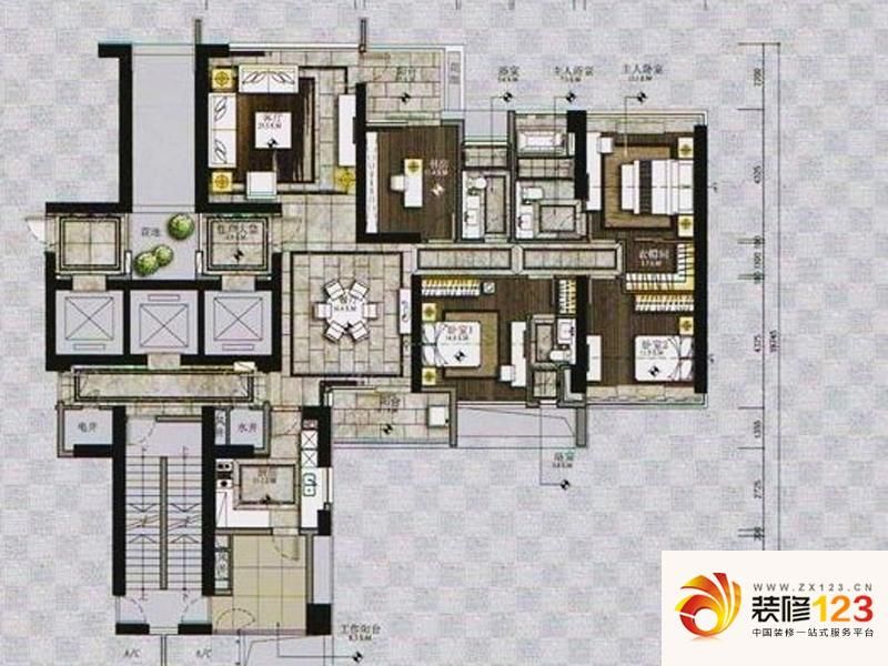 广州颐德公馆珠江颐德公馆标准层户型户型图 .