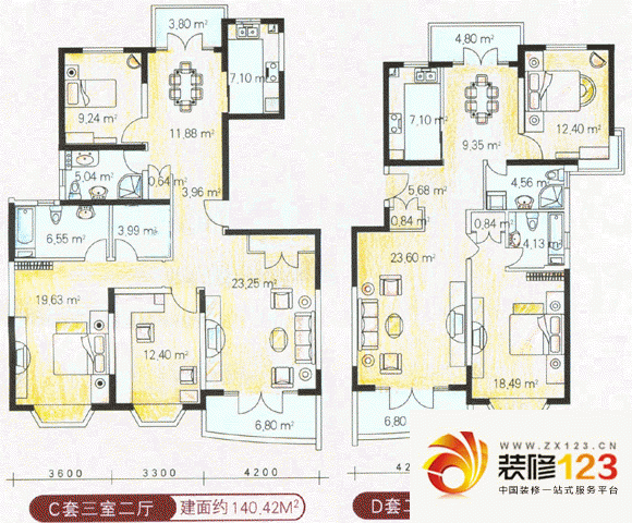 名江七星城 5室 户型图