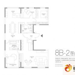 中鹰黑森林8B-2户型户型图 ...