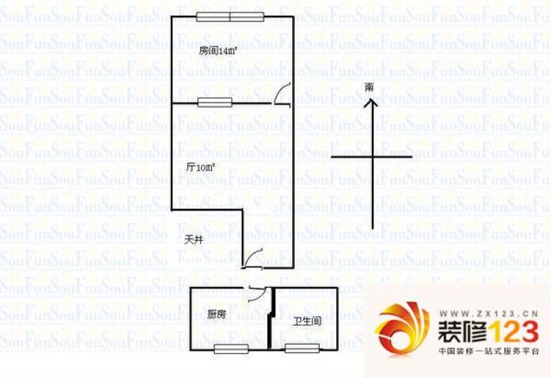 瞿溪路937弄户型图户型图 1室1厅.