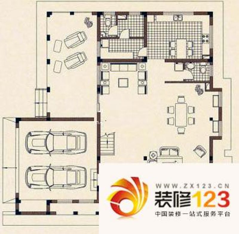 上海圣堡别墅圣堡别墅a户型户型图图片大全-我的小区-上海装信通网