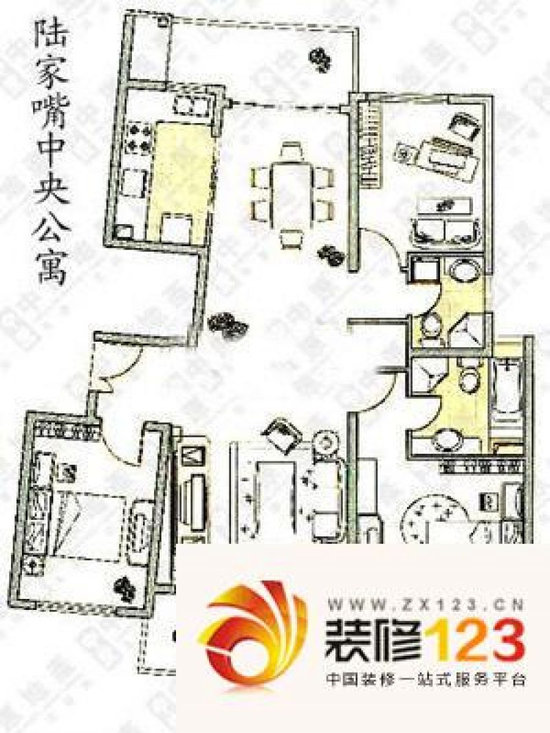 上海 陆家嘴中央公寓 户型图.