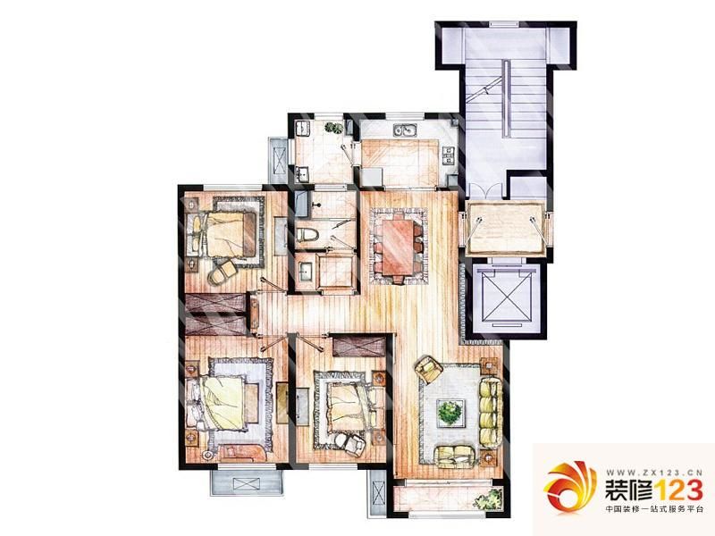 华润佘山九里二期户型图105平米m .