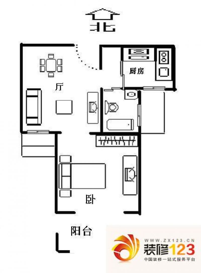 新凯家园 1室 户型图