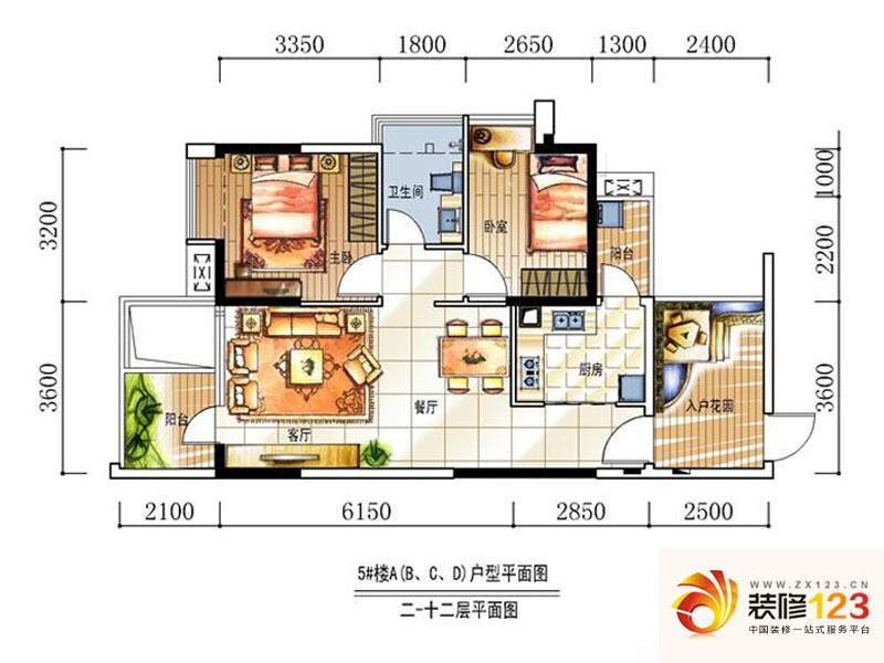 深房传麒山户型图5#A(B、C、D)户 ...